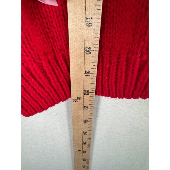 Luna Ivy 3D ribbon chunky knit cardigan red cottage core sz M - Picture 5 of 7